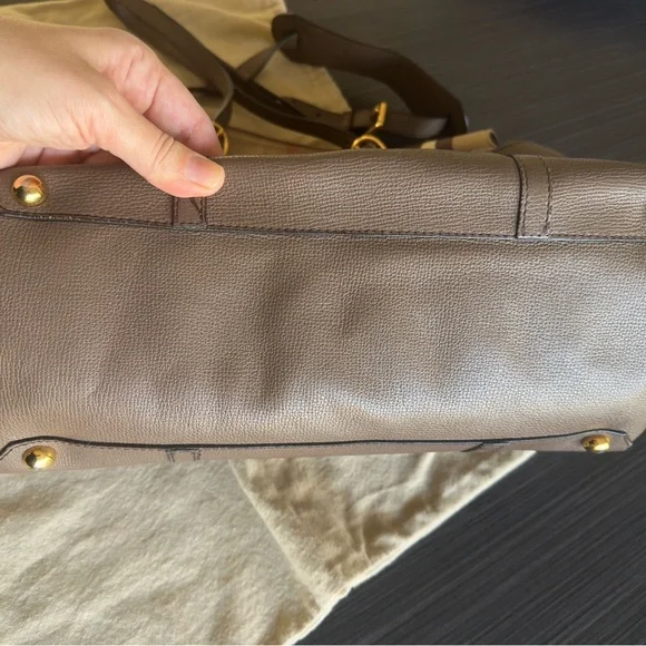 Burberry leather and canvas Tan and Brown - Grey Shoulder / Tote Bag - Picture 9 of 12